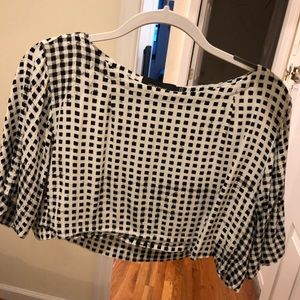 Mink Pink Black and White Crop Too